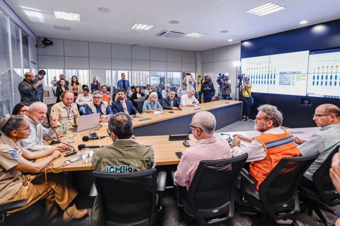 Presidente Lula se reúne com autoridades no Ibama para discutir sobre incêndios no país -  (crédito: Ricardo Stuckert / Presidência da República )