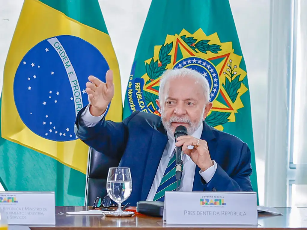 Presidente da República, Luiz Inácio Lula da Silva, durante reunião com ministros, no Palácio do Planalto. -  (crédito: Ricardo Stuckert/PR)