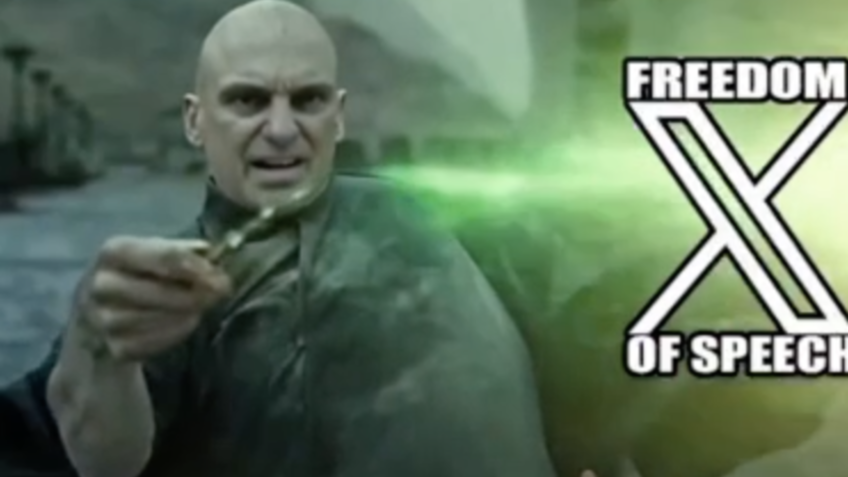 Meme mostra luta entre "Elon Potter" e "Alexandre Voldemort"