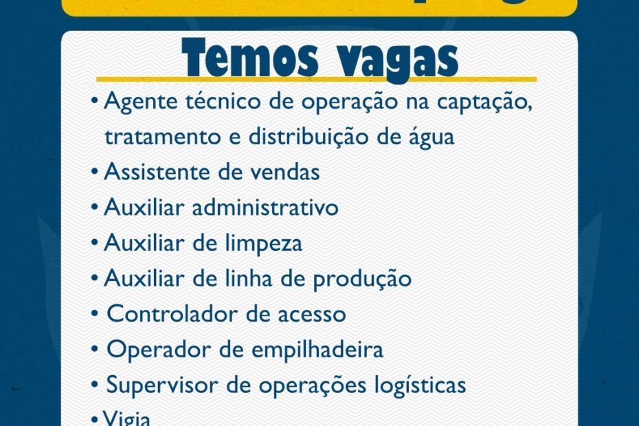 Balcão do Emprego, do PAT Cotia, divulga vagas de trabalho desta semana