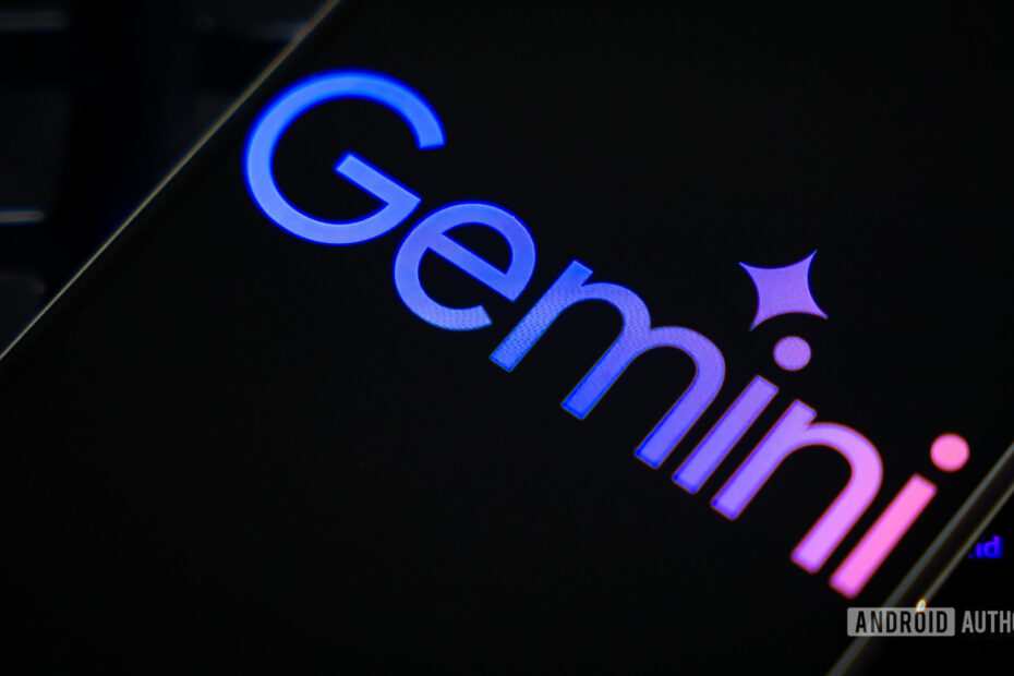 Google Gemini logo on smartphone stock photo (5)