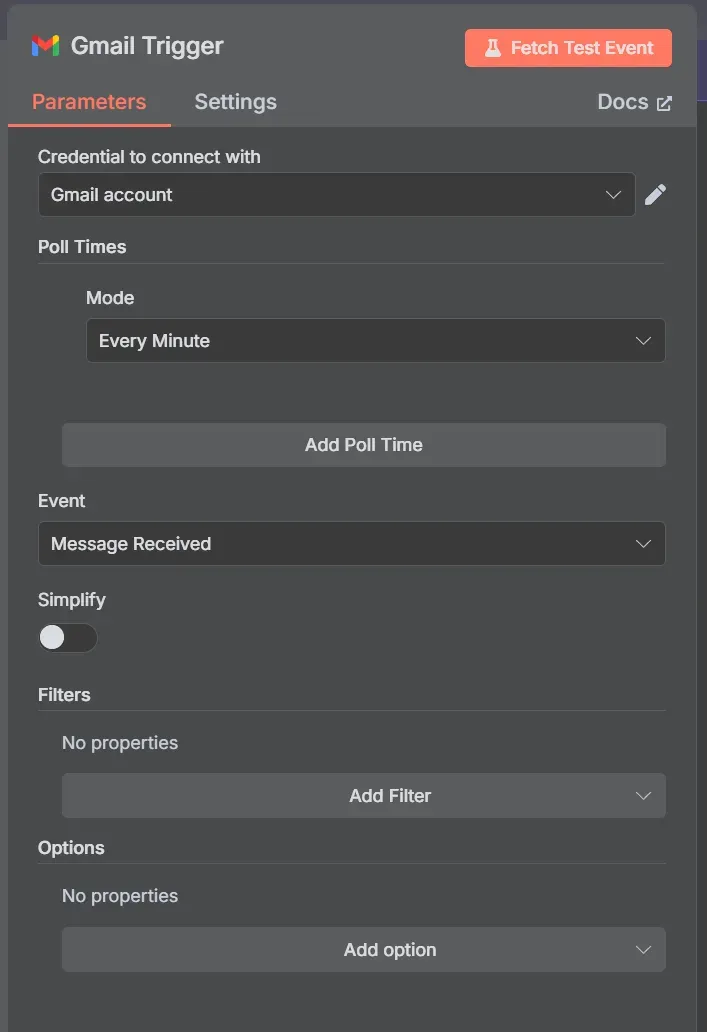 What Is AI Sentiment Analysis and How to Build It with n8n? – n8n Blog 3 Gmail trigger node polling our inbox every minute, checking for new emails