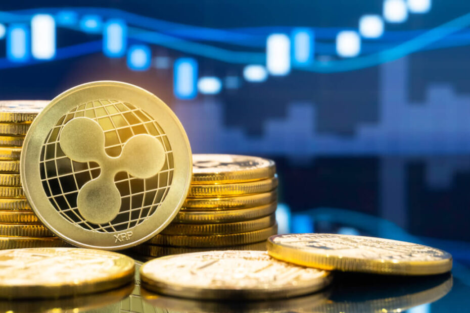Moeda da RIpple, XRP, à frente de gráfico de mercado em alta
