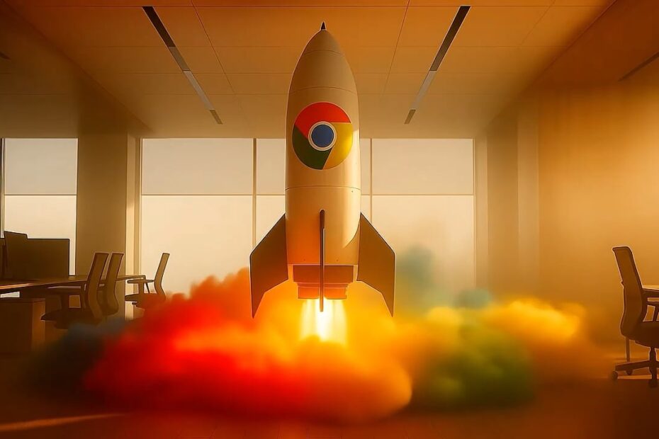 Google Chrome em foguetão