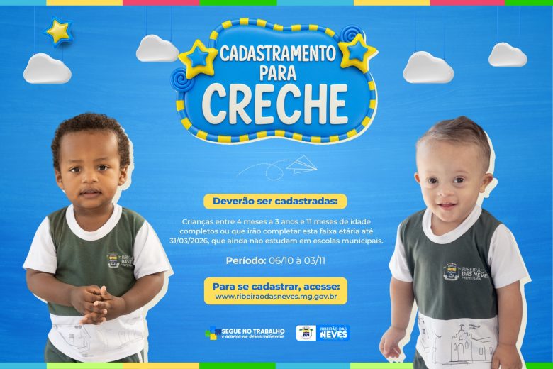 Prefeitura inicia cadastro escolar para creches no dia 6 de outubro – Prefeitura de Ribeirão das Neves