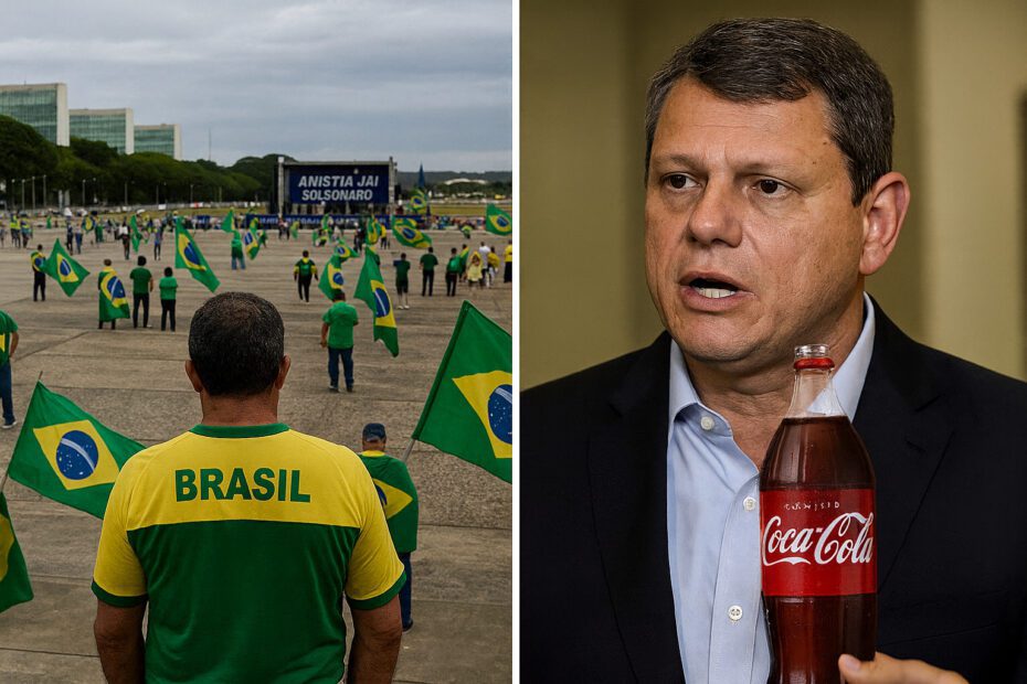 Bolsonaristas marcham por anistia em Brasília enquanto Tarcísio debocha, em São Paulo, de tragédia com metanol