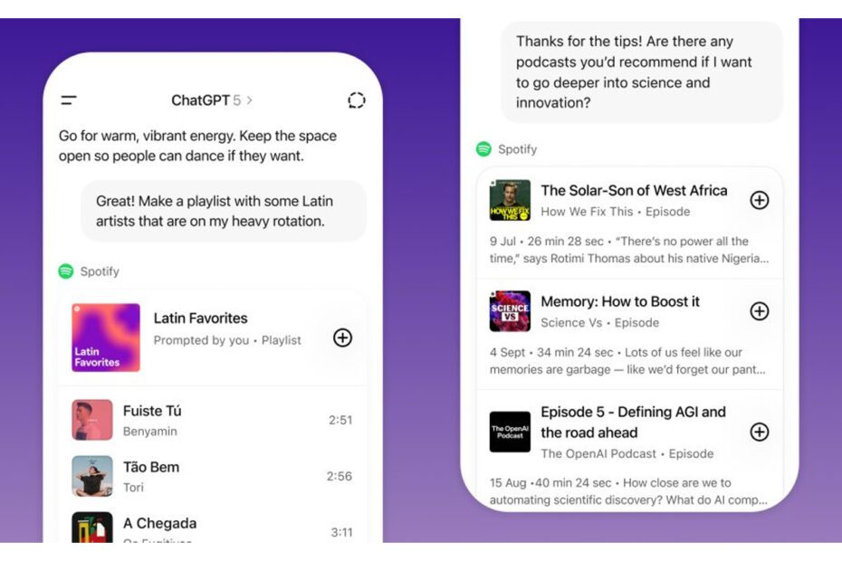 ChatGPT e Spotify anunciam integração (Crédito: Divulgação)
