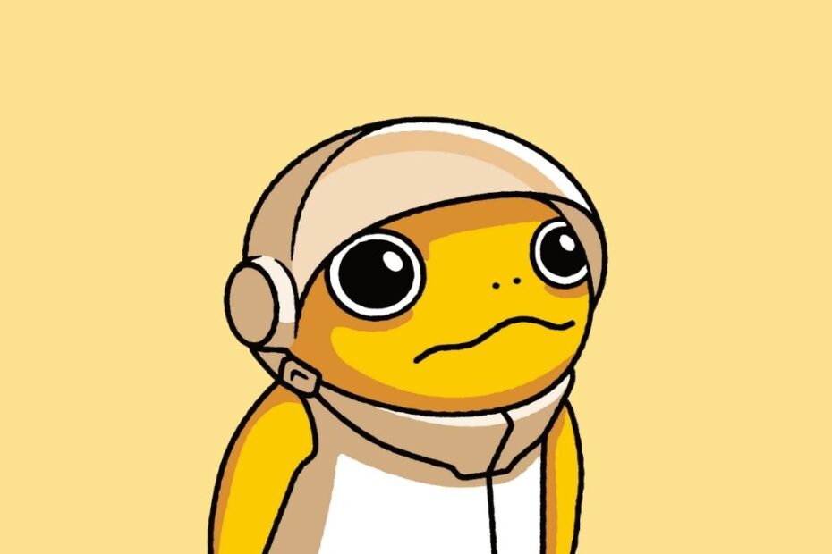 Logo de sapo futurista amarelo da memecoin Turbo (TURBO). Fonte: Reprodução