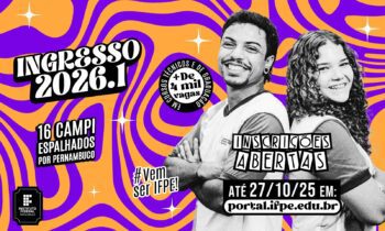 IFPE Afogados da Ingazeira está com inscrições abertas para 320 vagas em 7 cursos – Campus Afogados da Ingazeira