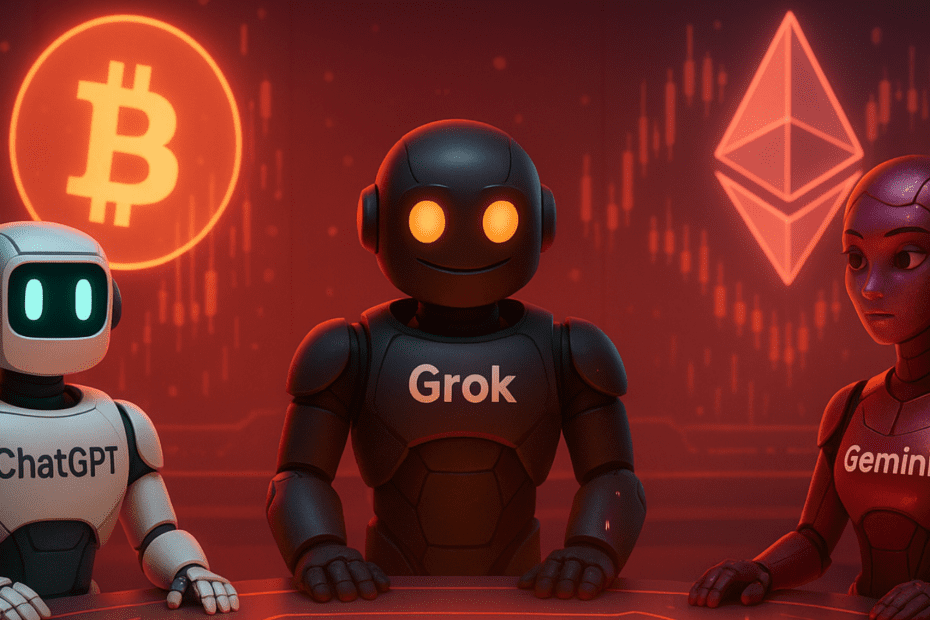 ChatGPT, Grok e Gemini revelam quanto o Bitcoin e o Ethereum podem valer em dezembro de 2025