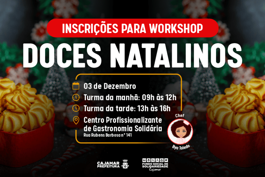 Inscrições abertas para o Workshop Bya Doces – Especial Natalino – Notícias