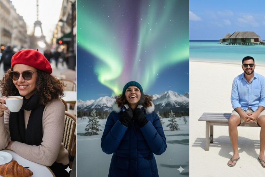 por que tanta gente usa IA para postar fotos em viagens que nunca fez?