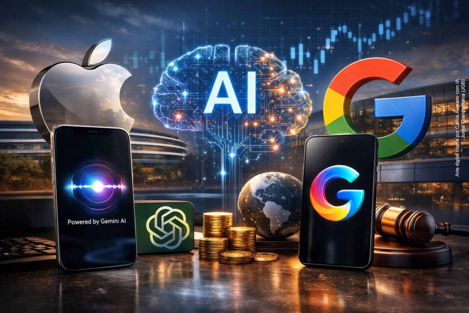 Apple fecha acordo histórico com Google para integrar Gemini à nova Siri e redefine estratégia em inteligência artificial