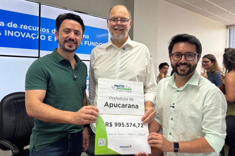 Apucarana recebe R$ 995 mil em recursos do Estado para fomento à inovação