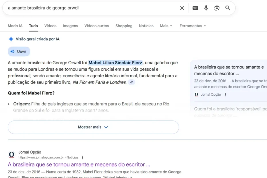 Amante brasileira de George Orwell 1300