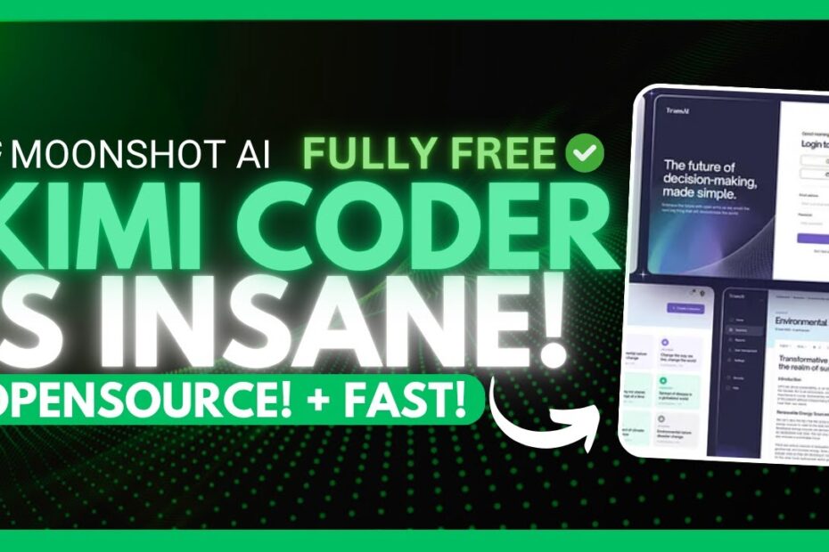 Crie Apps de Alta Qualidade Gratuitamente com Kimi Coder: Codificador AI Rápido e Sem Código (Open Source)