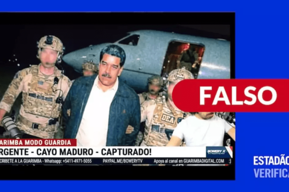Imagem de Maduro sendo preso por militares americanos foi gerada por inteligência artificial
