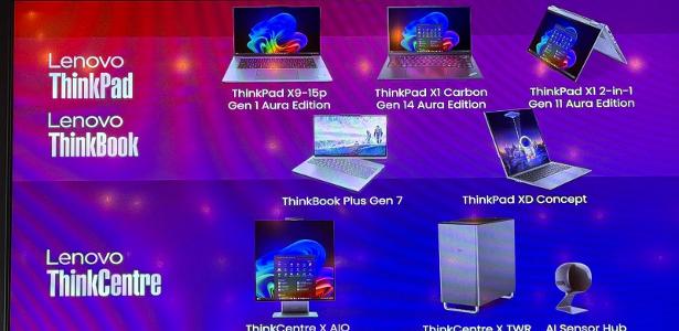 Alguns dos novos notebooks e desktops da Lenovo