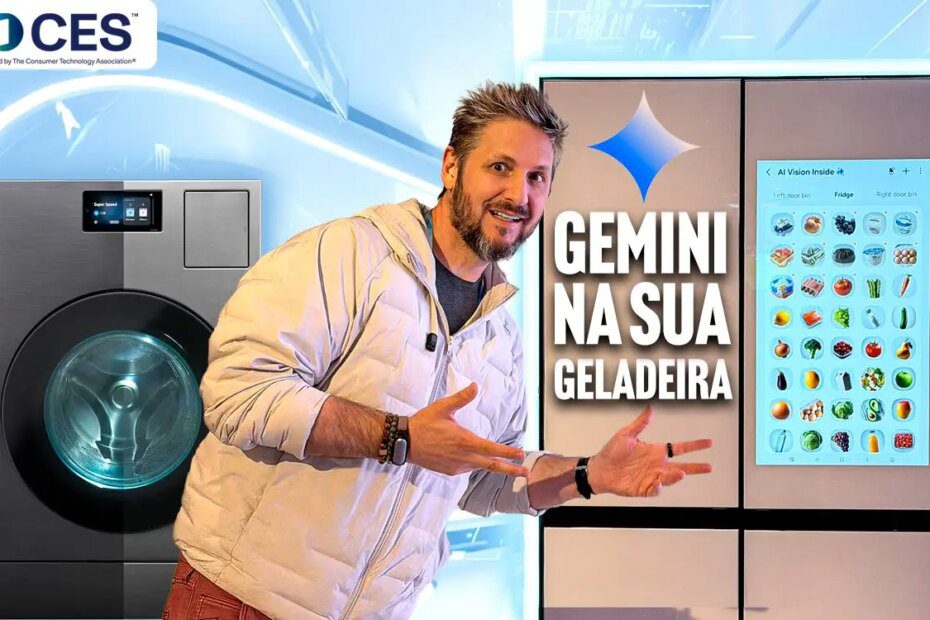 Samsung lança geladeira com Gemini e comandos de voz na CES 2026
