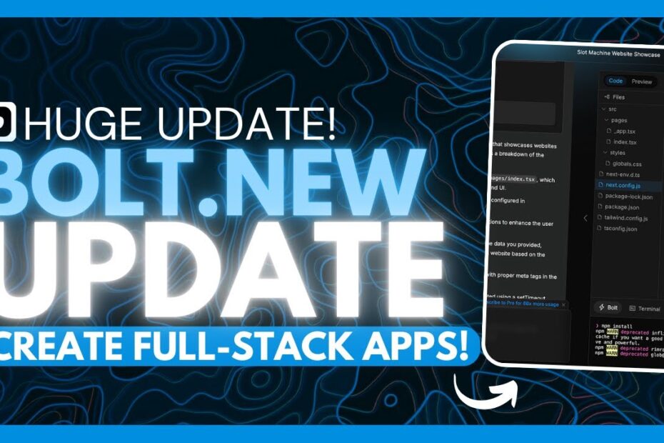 Desenvolva um App Full-Stack Sem Código: Atualização Bolt com Autenticação, APIs Externas e Banco de Dados!
