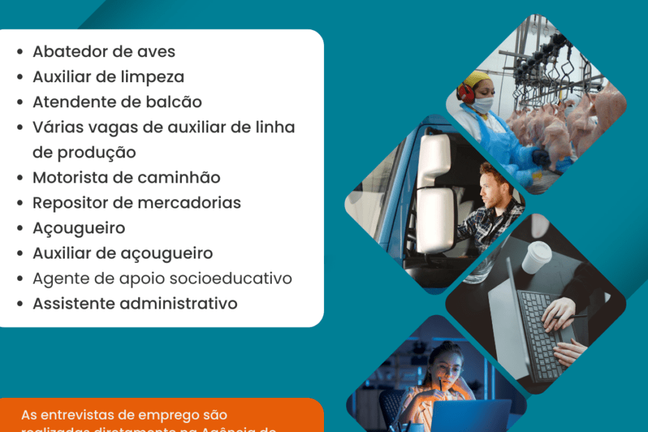 Novas vagas de emprego estão disponíveis e Agência do Trabalhador passa a atender também pelo WhatsApp