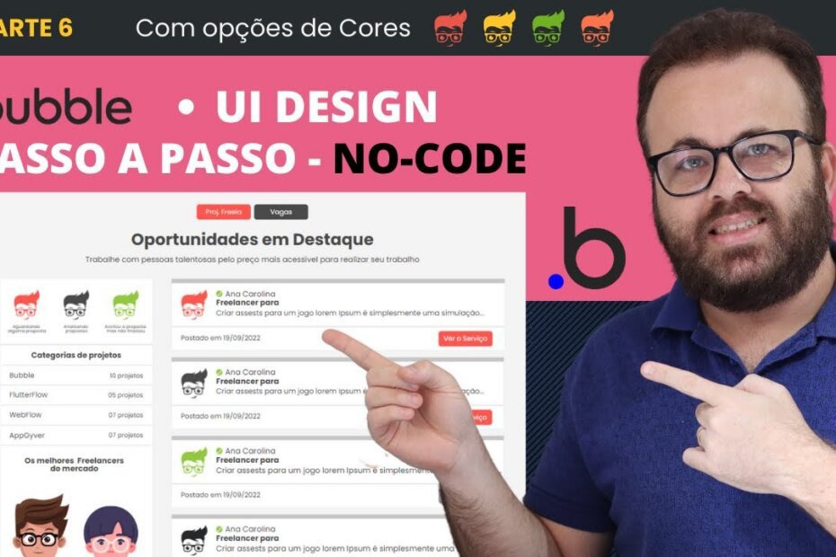 Aprenda UI Design com Bubble: Criando um Site de Empregos e Portfólio Freelance Sem Código - Parte 6 Completa