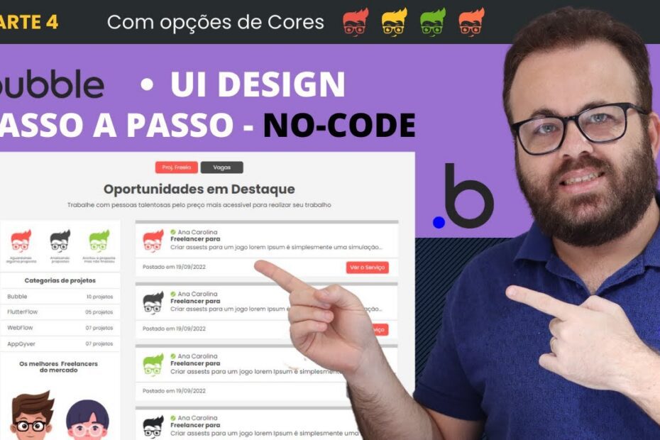 Bubble UI Design: Crie um Site de Empregos e Projetos Freelance Sem Código - Parte 4 Completa