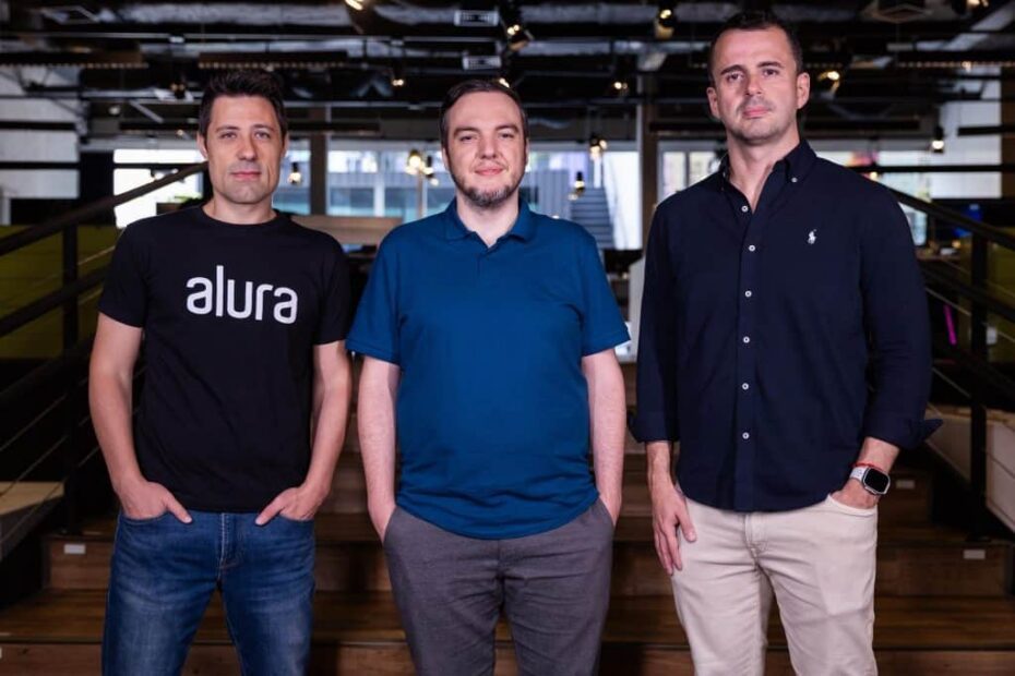 Maurício Aniche, Sérgio Lopes e Leonardo Secundo, executivos da Alun