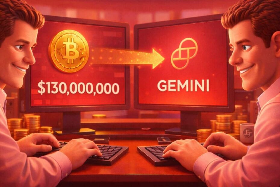 Irmãos Winklevoss movimentam US$ 130 milhões em Bitcoin para carteiras da Gemini